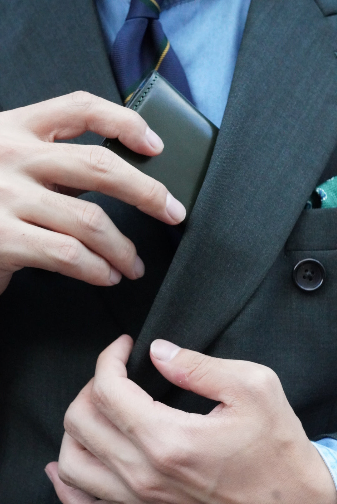 Business Slim Card Case Green