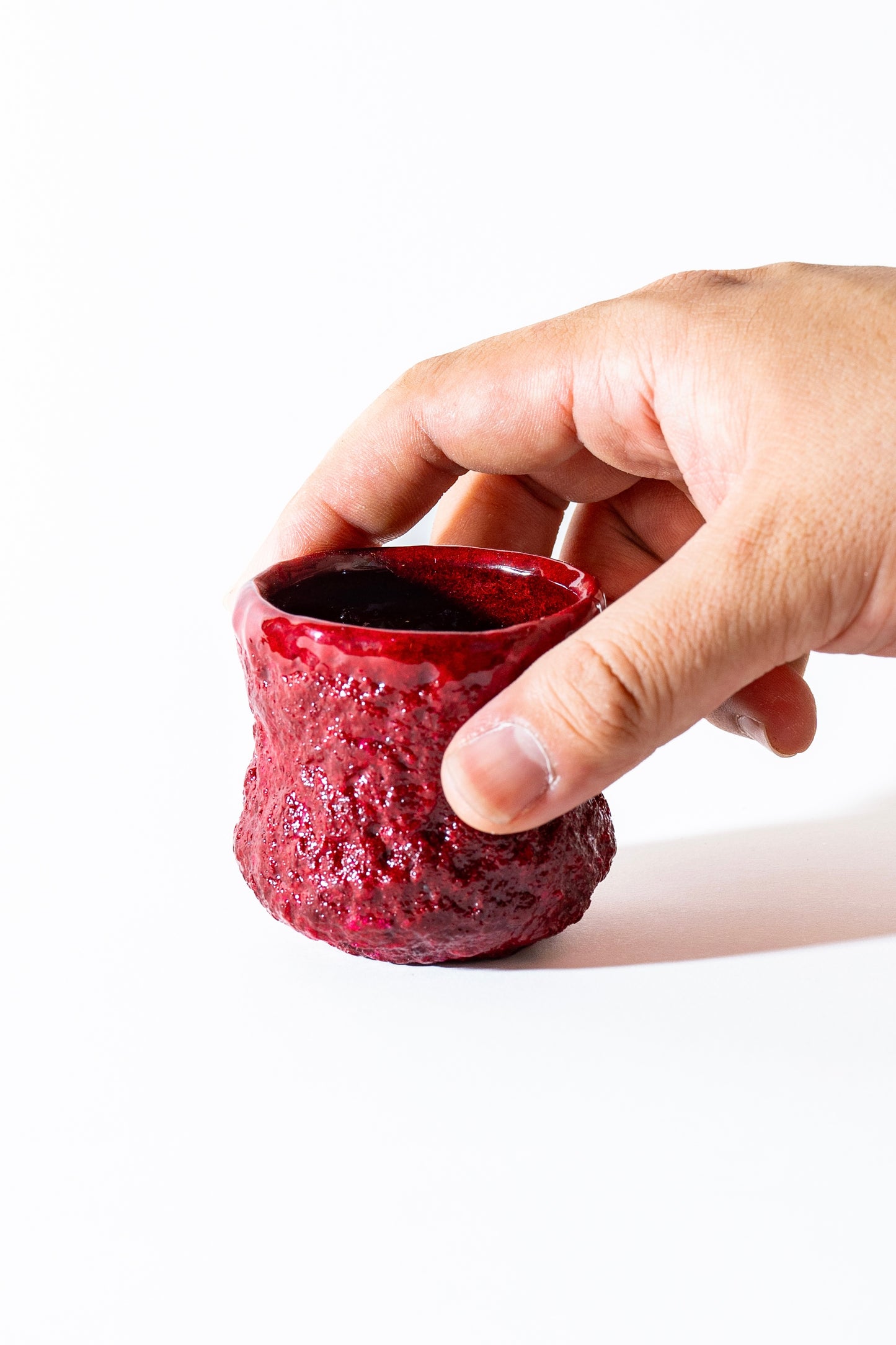 TAIZAN KAKKI Leather Saké Cup Red Meteorite