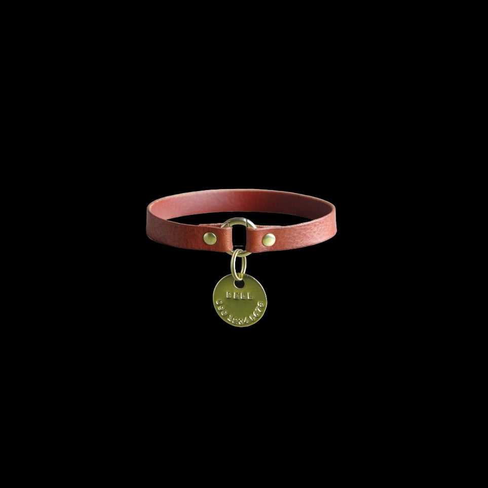 [Brass x Leather] Name Choker