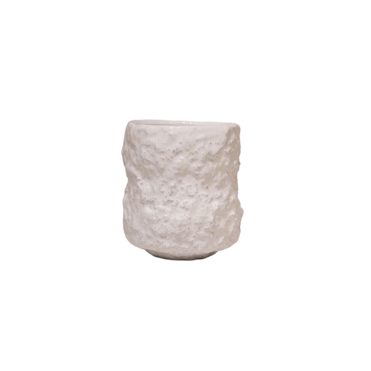 TAIZAN KAKKI Leather Saké Cup, Ecru