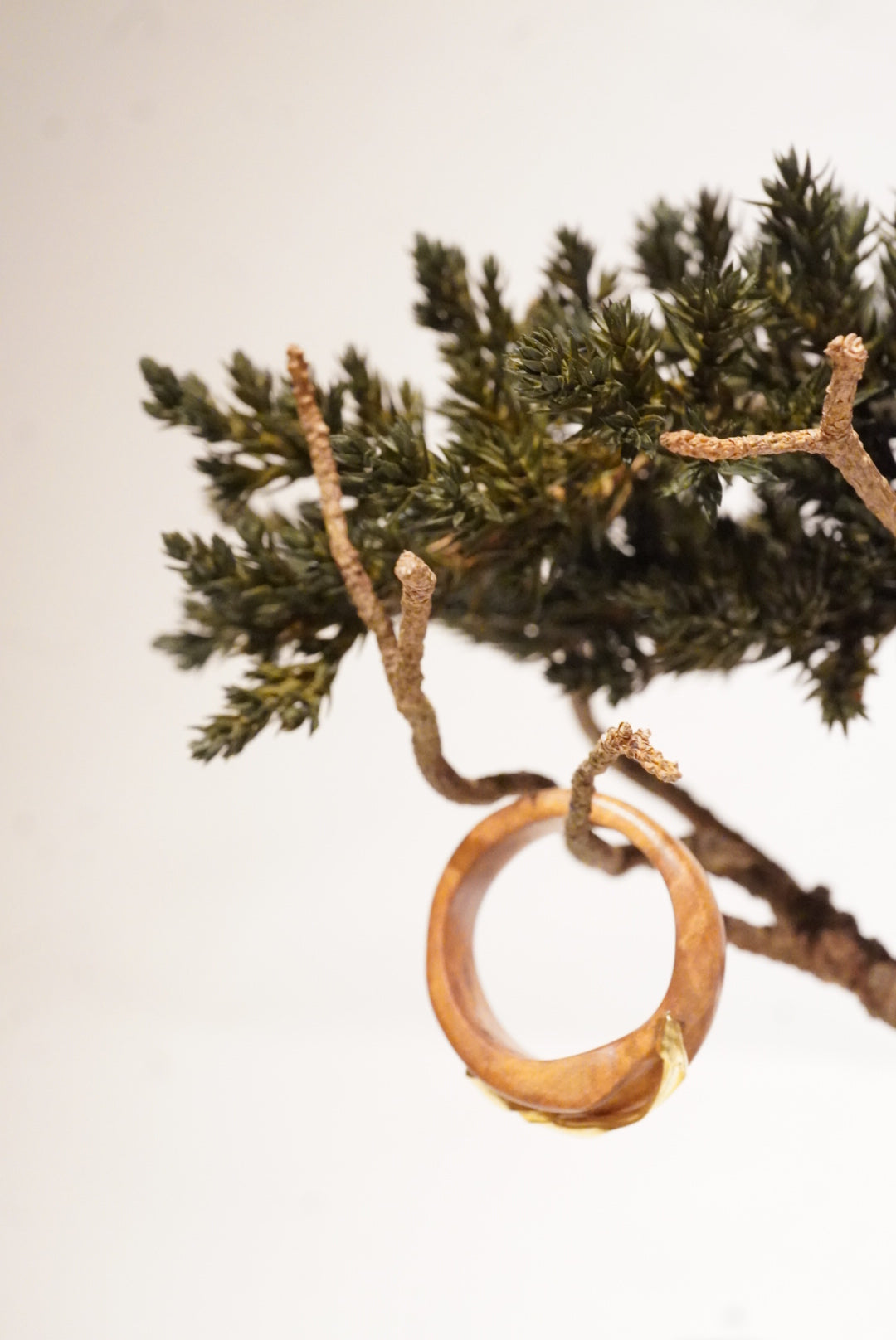 Wood Ring -  Gold Diamond