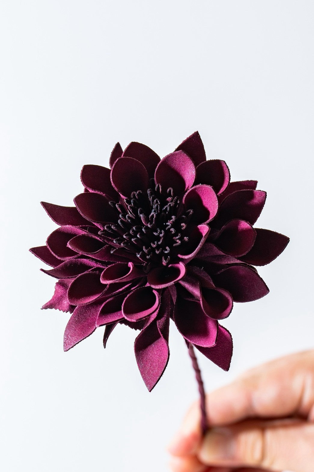 革花 KABANA_Leather Kikubana WineRed