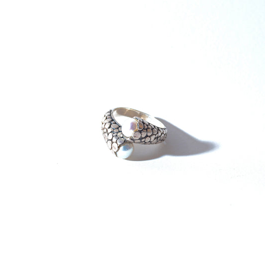 Perl Silver Ring