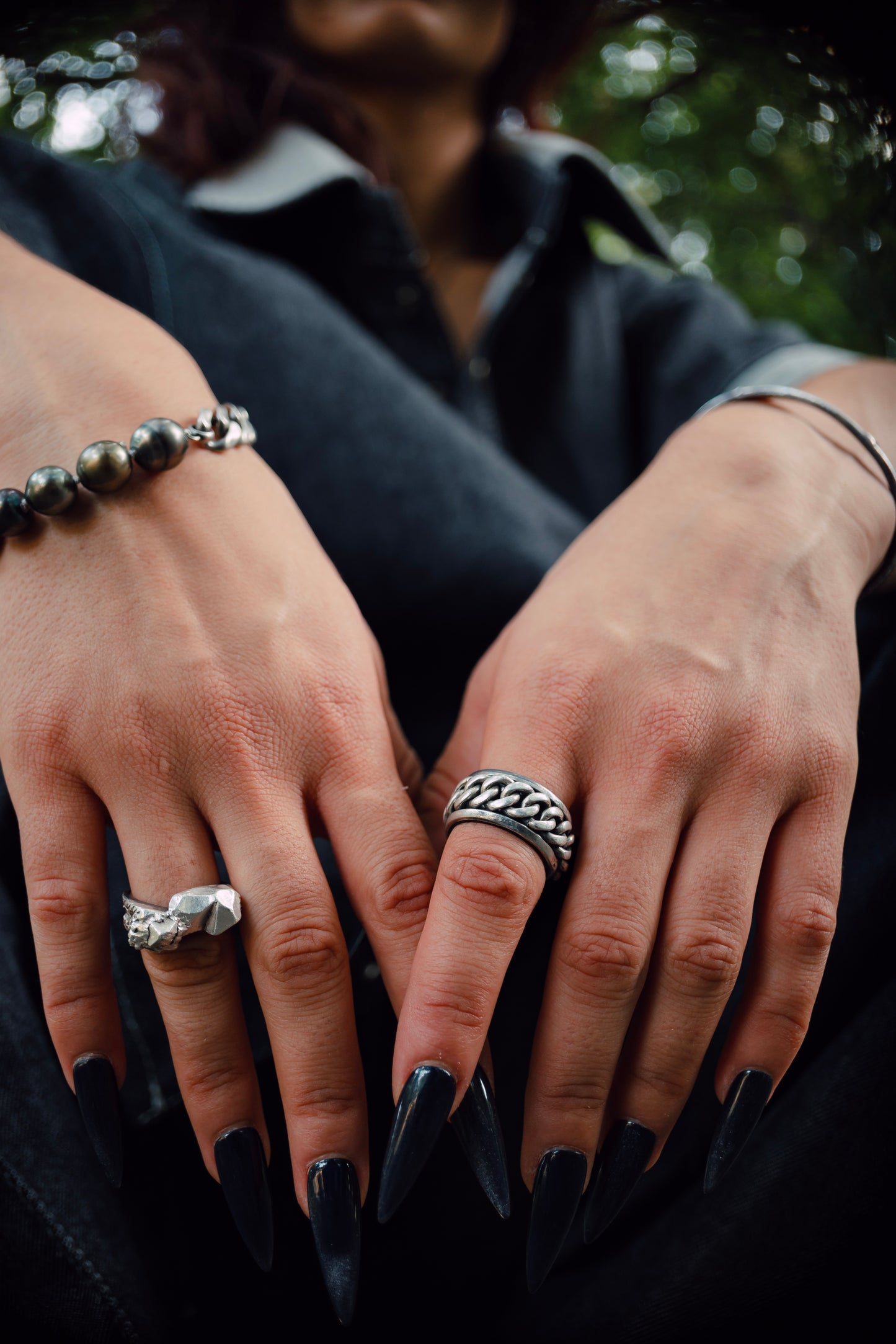 Stein Silver Bangle